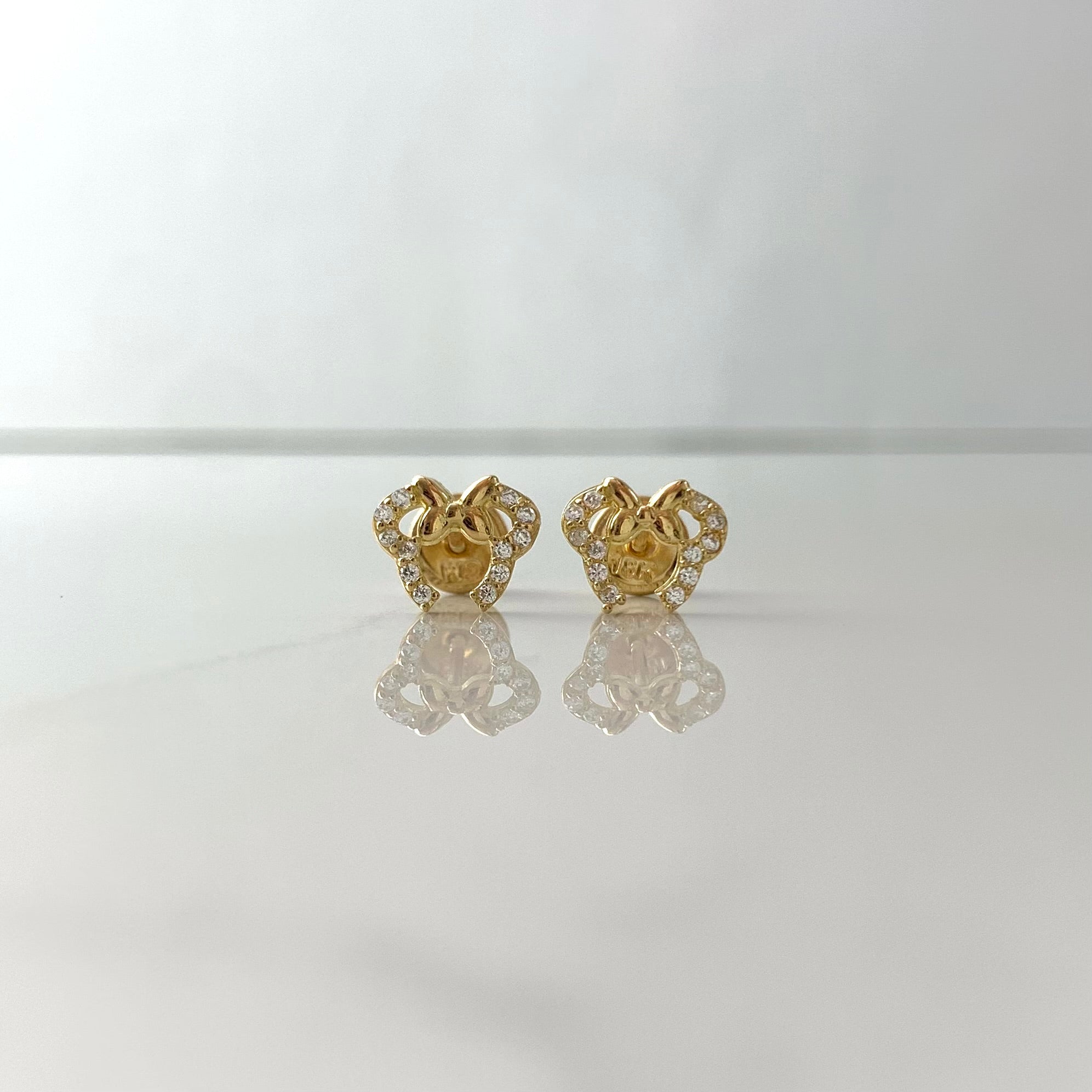 TOPOS MINNIE CIRCONES BLANCO  ORO AMARILLO 18K 0,9 GR / 8,6 MM