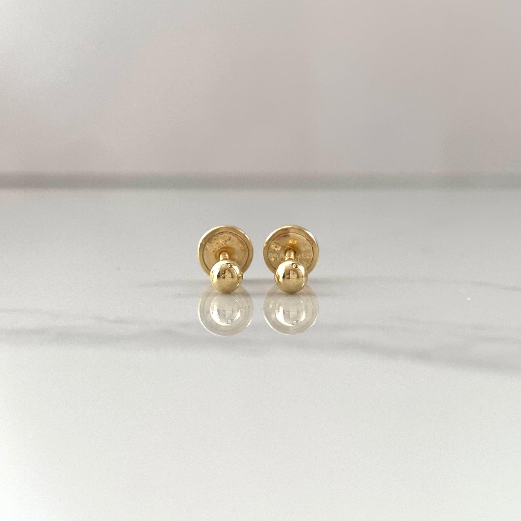 TOPOS BOLA LISA  ORO AMARILLO 18K 0,45 GR / 3 MM  BROCHE