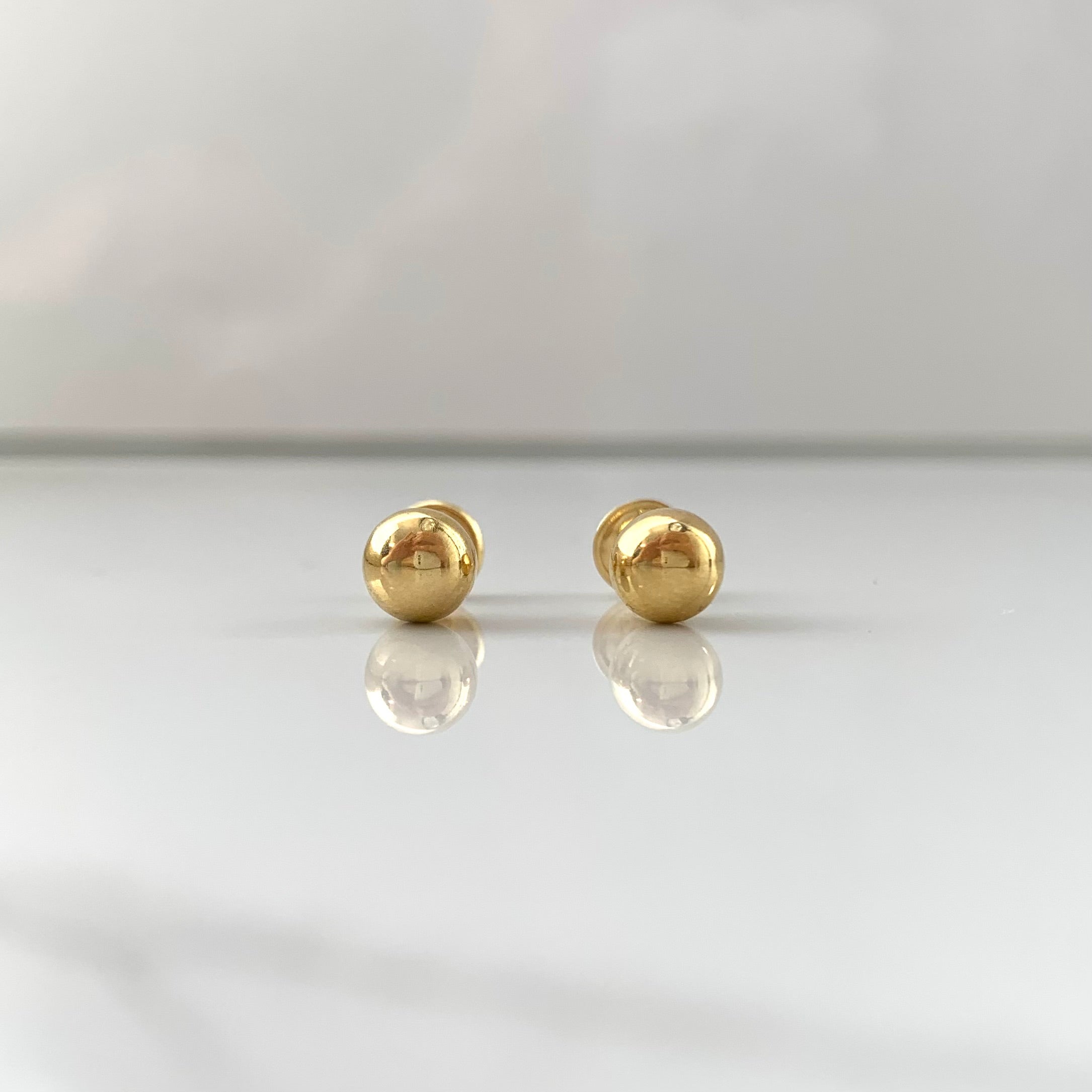 TOPOS BOLA LISA * ORO AMARILLO 18K 0,7 GR / 6 MM  *