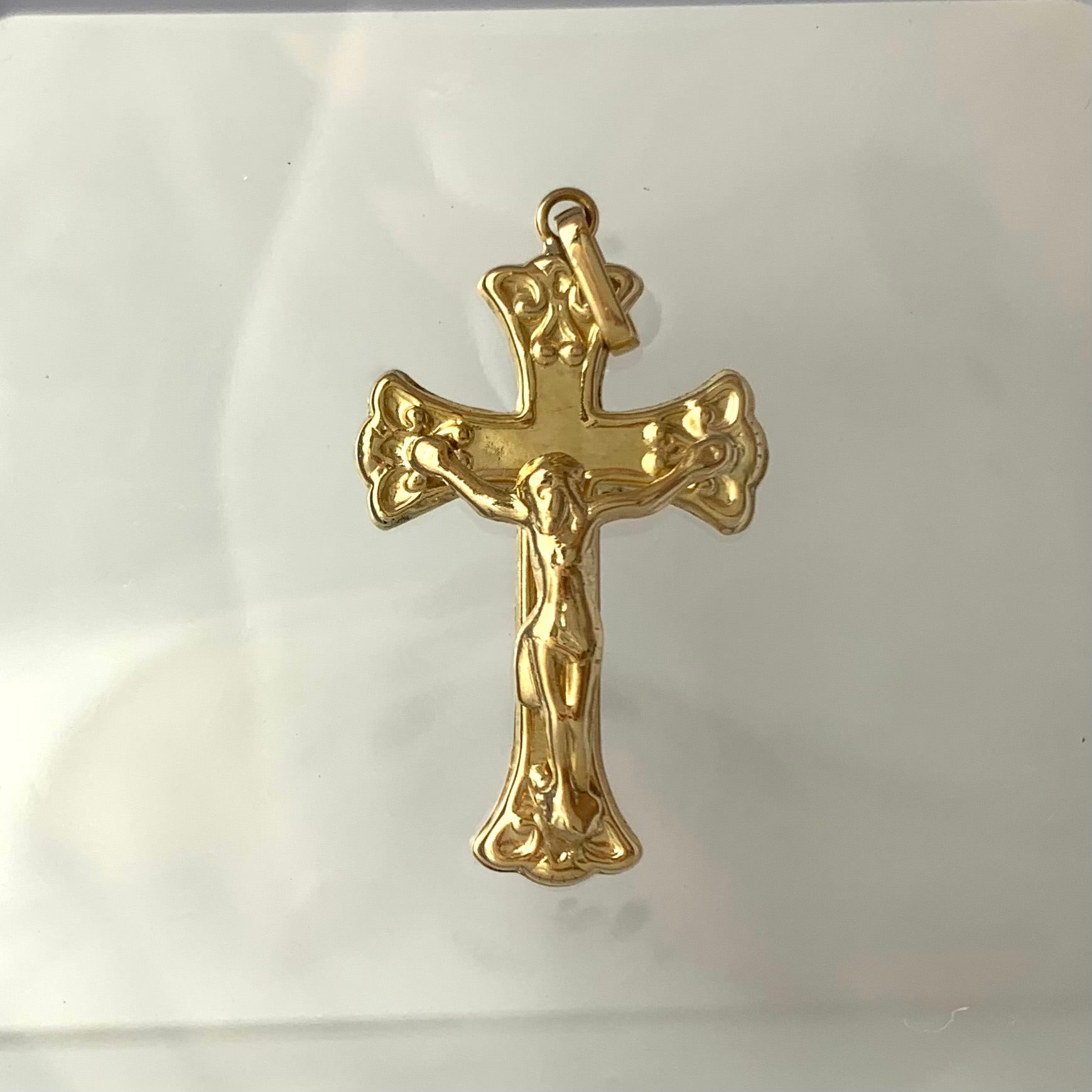 DIJE CRUZ CRISTO ORO AMARILLO 18K 2 GR / 3 CM