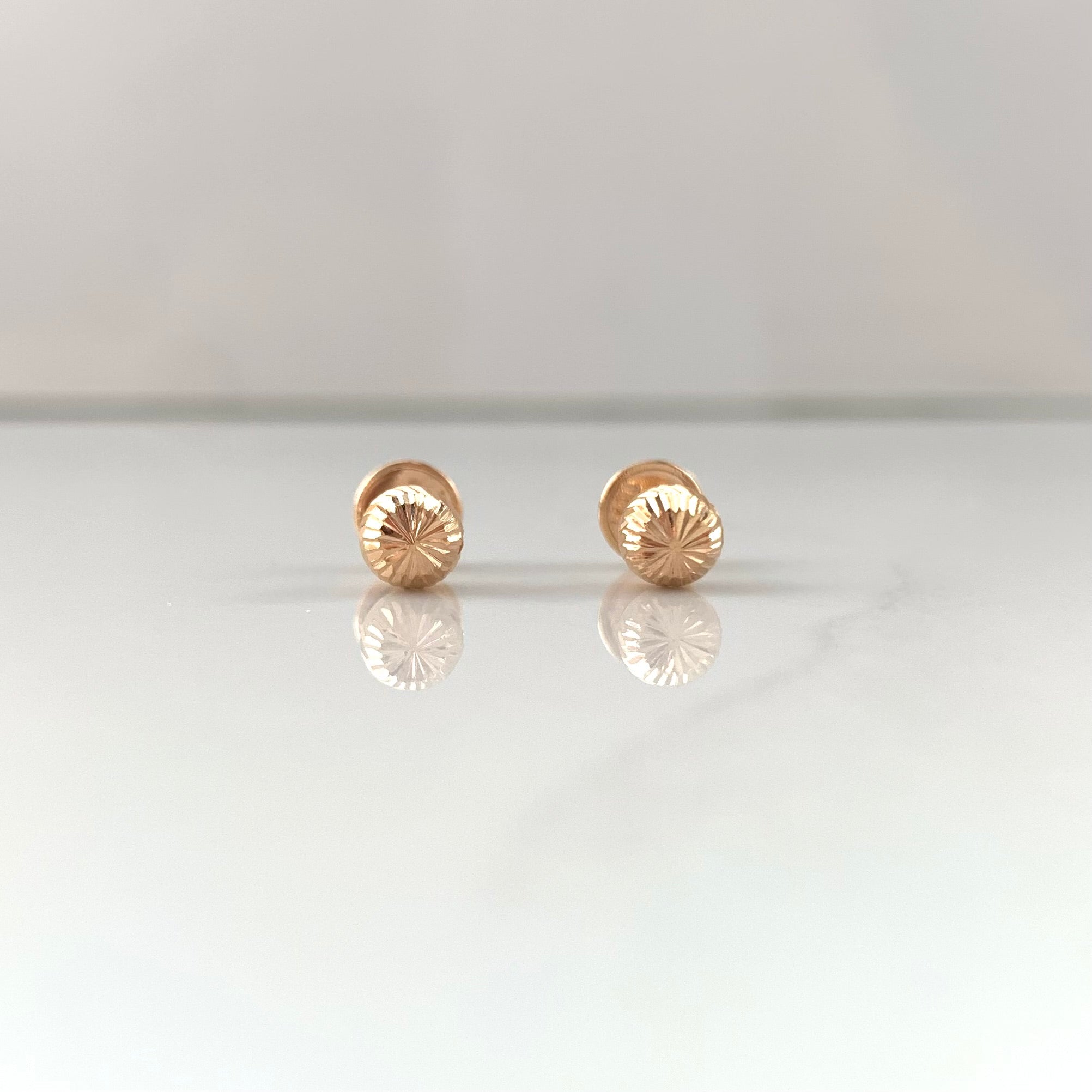 TOPOS BOLA DIAMANTADA * ORO ROSA 18K 0,65 GR / 5 MM  *